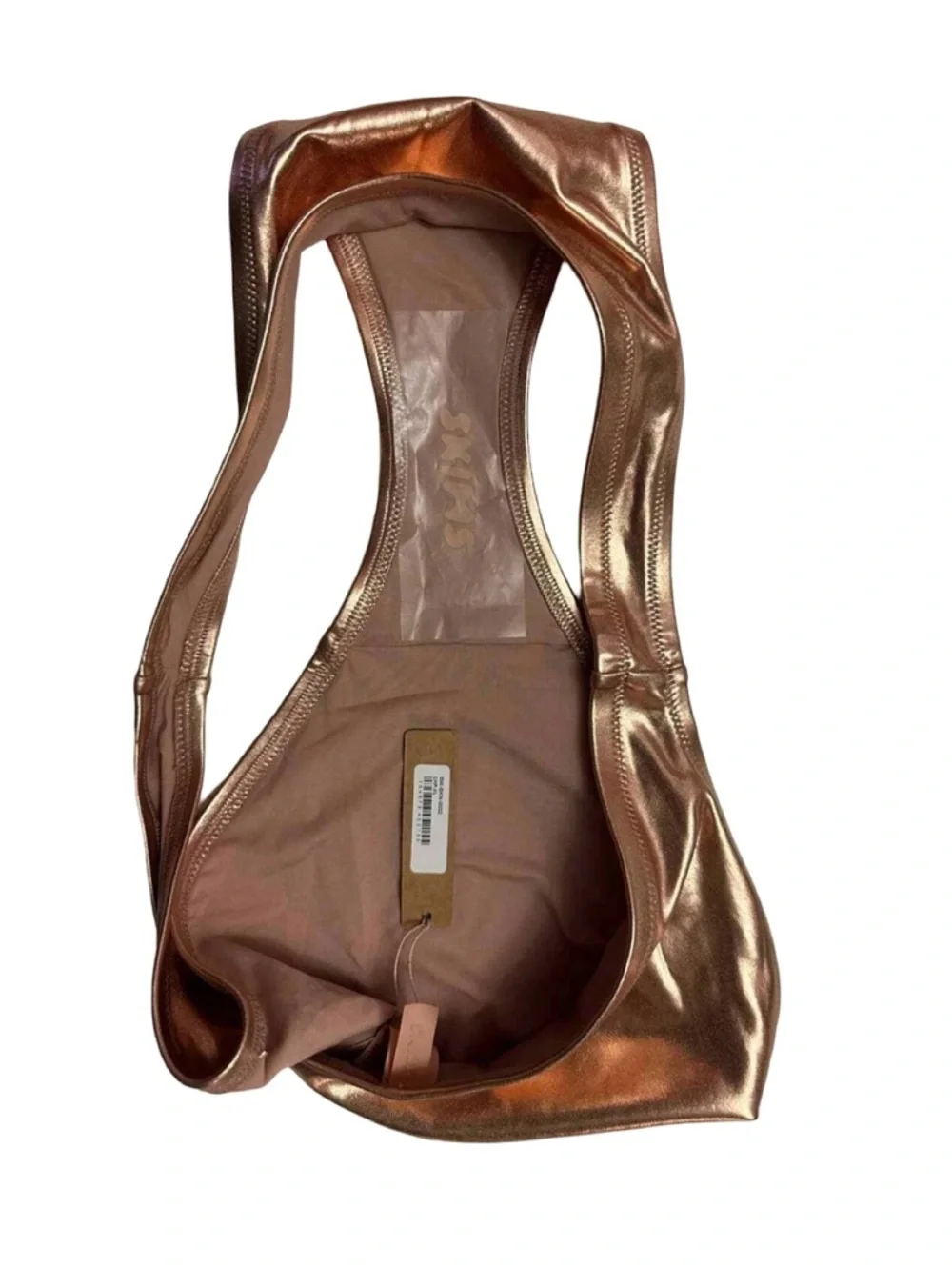 NWT Skims Metallic Champagne Swim Dipped Mid Waist Bikini Bottom Size 4X NWT